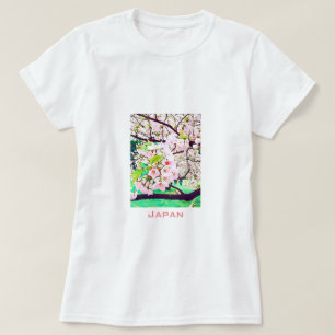 Den vackra blommarna med körsbär i rosa Japan T Shirt