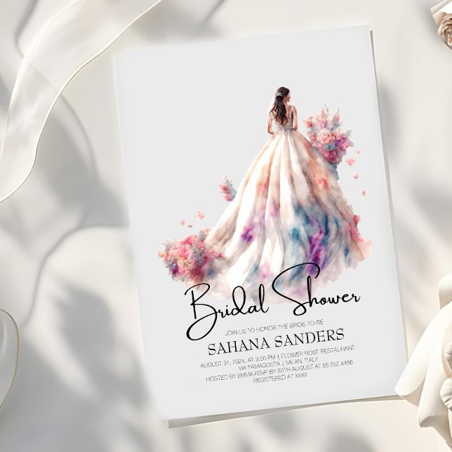 Den vackra Blommigt Bröllop Dress-Möhippan Inbjudningar (Skapare uppladdad)