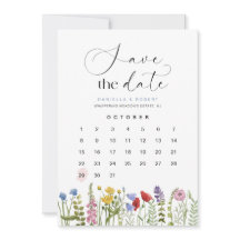 Den vackra Blommigten Wildblomme Bröllop Calendar