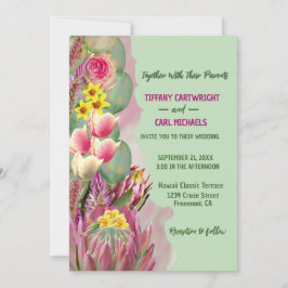 Den vackra botaniska Blommigten Garden Grönt Bröll Inbjudningar