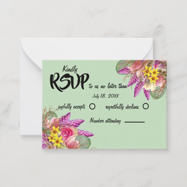 Den vackra botaniska Blommigten Garden Mint OSA ko Anteckningskort (Framsida)