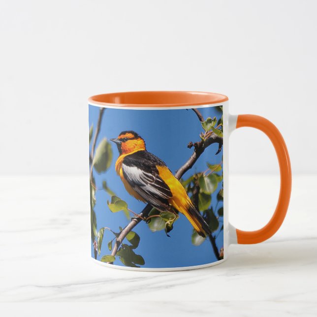 Den vackra Bullock Oriole Songbird i Pear Träd Mugg (Höger)