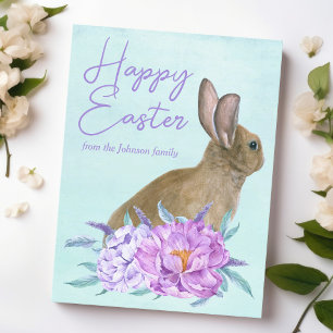 Den vackra Bunny Rabbit Pastel Blommigt Glad påsk Vykort