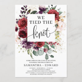 Den vackra burgundiska blommigten för  rosa har bu inbjudningar