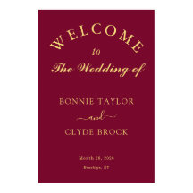 Den vackra Burgundy Bröllop-presentationen Poster