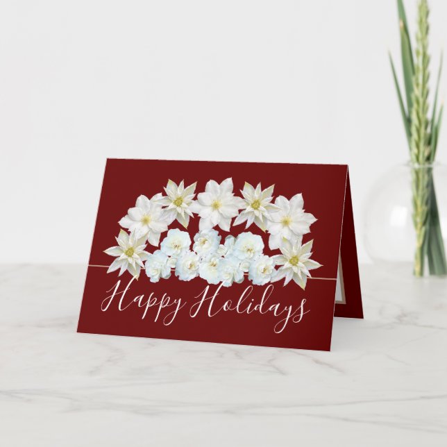 Den vackra Chicens Blommigt Bouquet White Flower H Kort (Framsida)