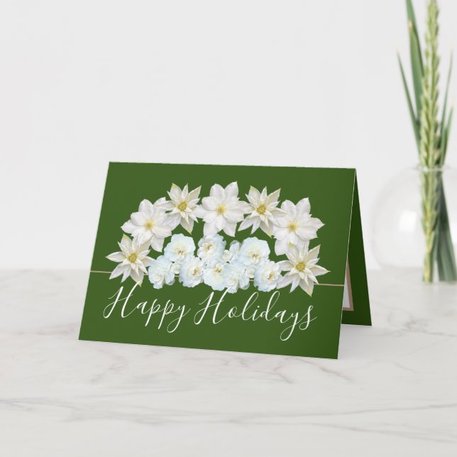 Den vackra Chicens Blommigt Bouquet White Flower H Kort (Framsida)