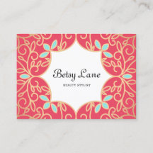 Den vackra Coral Röd ros Guld Swirls Beauty Salon