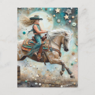 Den vackra Cowgirl Vykort