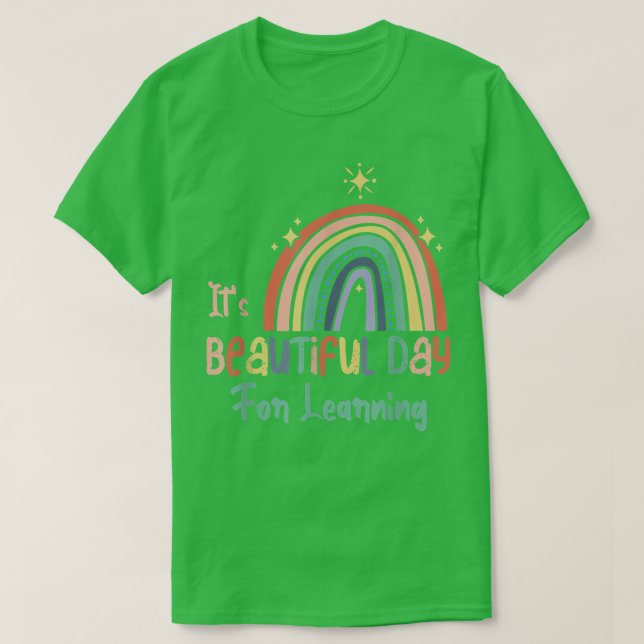 Den vackra dagen för inlärning av Cute Back to sch T Shirt (Design framsida)