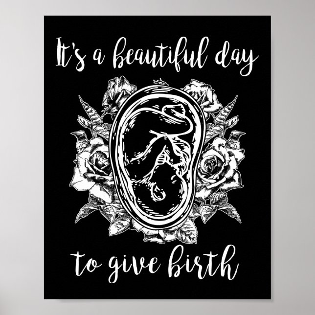 Den vackra dagen Ge Birth Doula Midfru Birth Poster (Framsidan)
