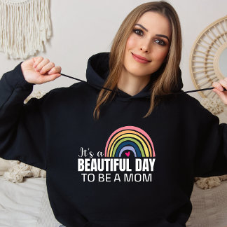 Den vackra dagen Mamma Rainbow Black T Shirt