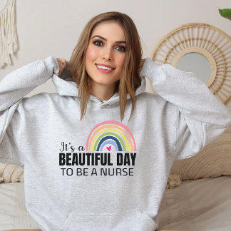 Den vackra dagen Nurse Rainbow Hoodie T Shirt