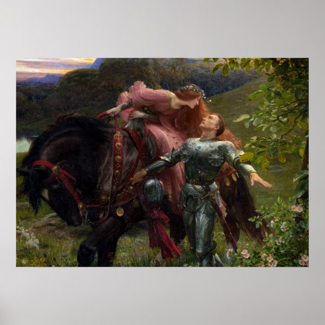 Den vackra Dam utan Mercy av Frank Dicksee Poster (Framsidan)