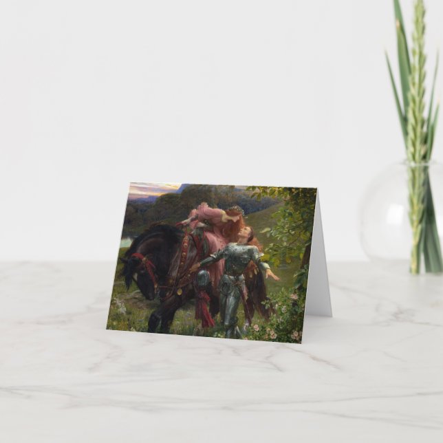 Den vackra Dam utan Mercy av Frank Dicksee Tack Kort (Framsida)