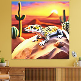 Den vackra Desert leopard Gecko Design Canvastryck