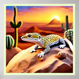 Den vackra Desert leopard Gecko Design Poster