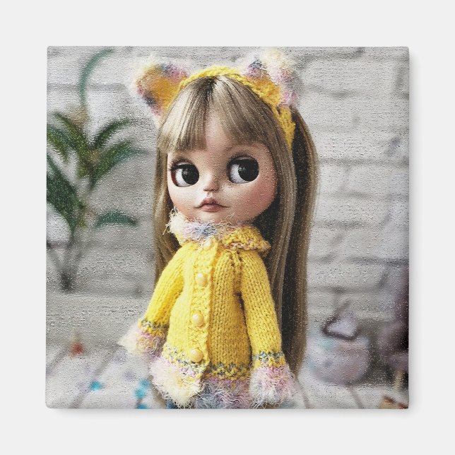 Den vackra doll Blythe stora öga mode snyggt rolig Magnet (Framsidan)