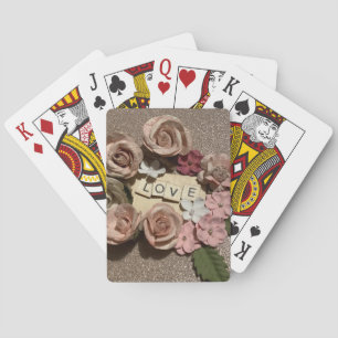 Den vackra eleganten blommigt kärlek och glitter casinokort