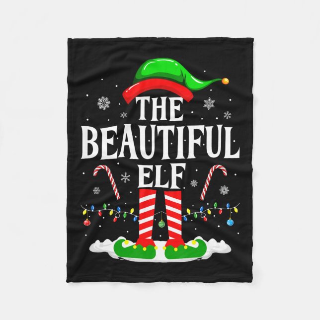 Den vackra Elf Funny Julafton Matching Family Chri Fleecefilt (Framsidan)
