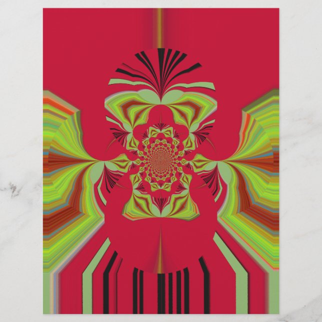 Den vackra Fantastisk African Red gult Motif Mönst (Framsida)