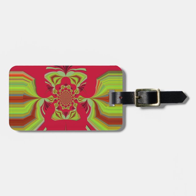 Den vackra Fantastisk African Red gult Motif Mönst Bagagebricka (Horisontell Framsida)