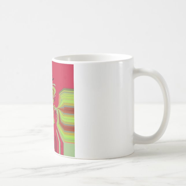 Den vackra Fantastisk African Red gult Motif Mönst Kaffemugg (Höger)