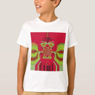 Den vackra Fantastisk African Red gult Motif Mönst Tee Shirt