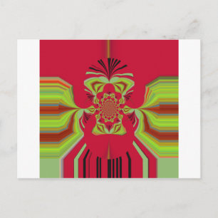 Den vackra Fantastisk African Red gult Motif Mönst Vykort
