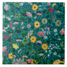 Den vackra feta Blommigten Boho Blue Grönt