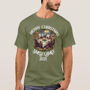 Den vackra God jul-familjen namn Design T Shirt