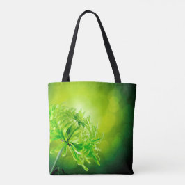 Den vackra Grönten Chrysanthemum Flower Tote Bag Tygkasse