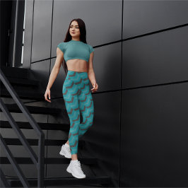 Den vackra Grönten Herringbone Yoga Leggings