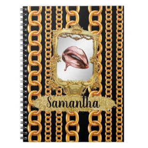 Den vackra Guld Elegant Chic Anpassningsbar Anteckningsbok