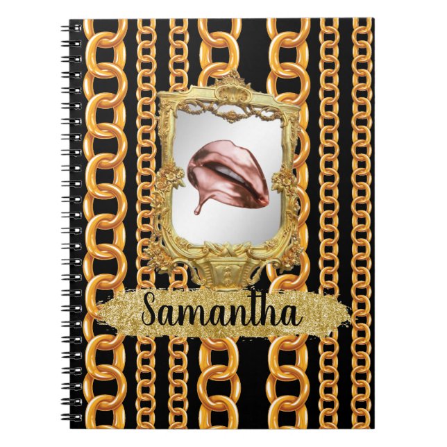 Den vackra Guld Elegant Chic Anpassningsbar Anteckningsbok (Framsidan)