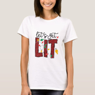Den vackra Helgdag Jul Ljus "Låt oss Lit" T Shirt
