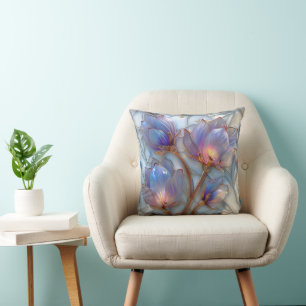 Den vackra Iridescent Sol Lit-Blommigten Kudde