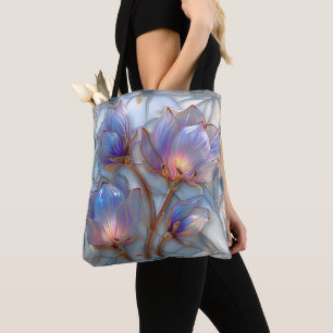 Den vackra Iridescent Sol Lit-Blommigten Tygkasse