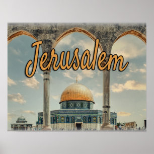 Den vackra Jerusalem Dome of the Sten Design Poster