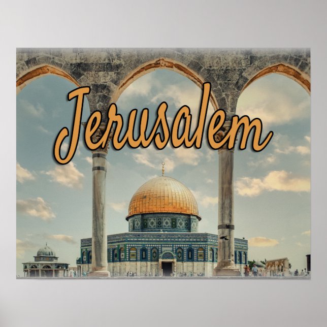 Den vackra Jerusalem Dome of the Sten Design Poster (Framsidan)