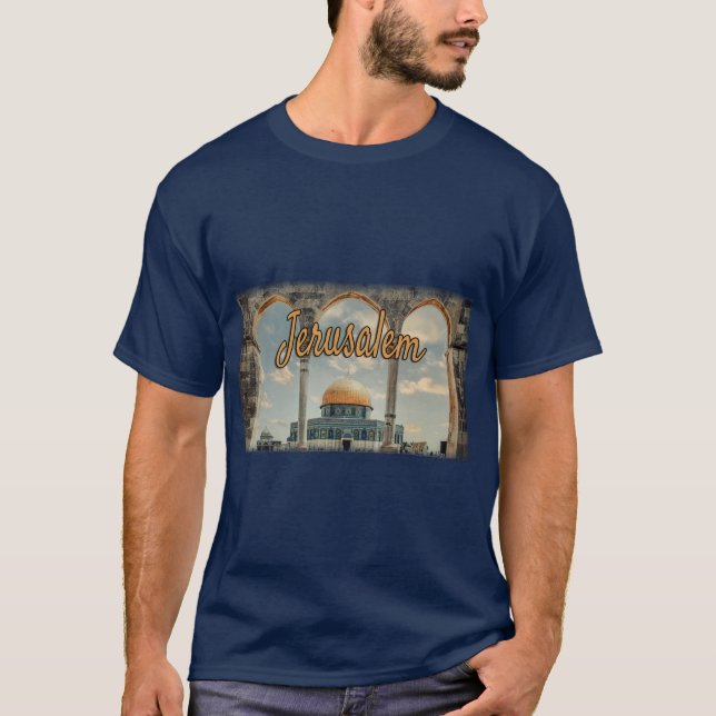 Den vackra Jerusalem Dome of the Sten Design T Shirt (Framsida)
