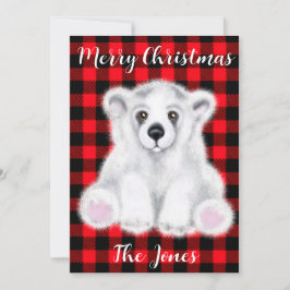 Den vackra julbjörnen unge, Santa polar unge Inbjudningar