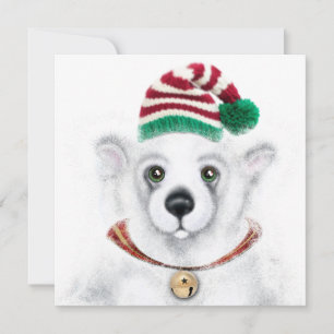 Den vackra julbjörnen unge, Santa polar unge Inbjudningar