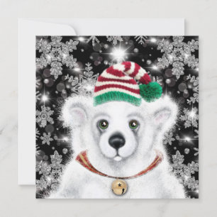 Den vackra julbjörnen unge, Santa polar unge Inbjudningar