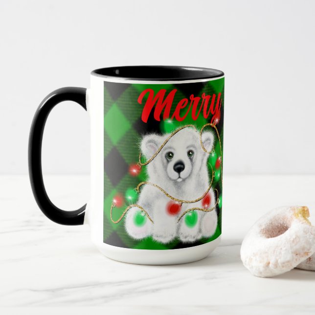 Den vackra julbjörnen unge, Santa polar unge Mugg (Med munk)