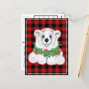 Den vackra julbjörnen unge, Santa polar unge Vykort
