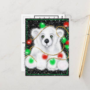Den vackra julbjörnen unge, Santa polar unge Vykort