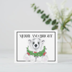 Den vackra julbjörnen unge, Santa polar unge Vykort