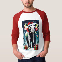 Den vackra julelefanten i Santa Hat