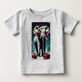 Den vackra julelefanten i Santa Hat T Shirt